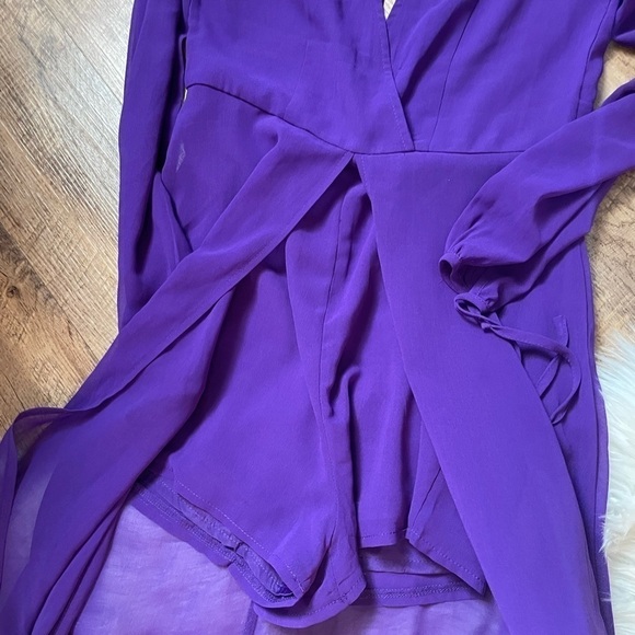 LULU’S Gone With The Whirlwind Purple Romper - Picture 3 of 5